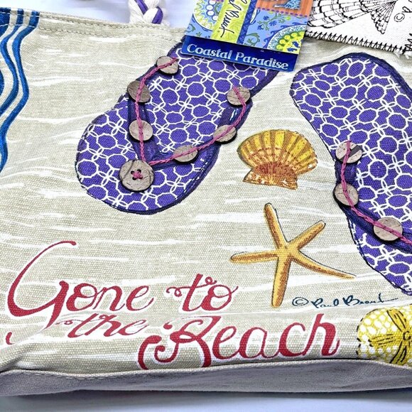 Paul Brent “Gone to the Beach” Bag - Embellished On Flip Flops NWT - Picture 3 of 12